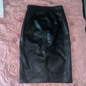 Babaton burgundy size 6 leather skirt